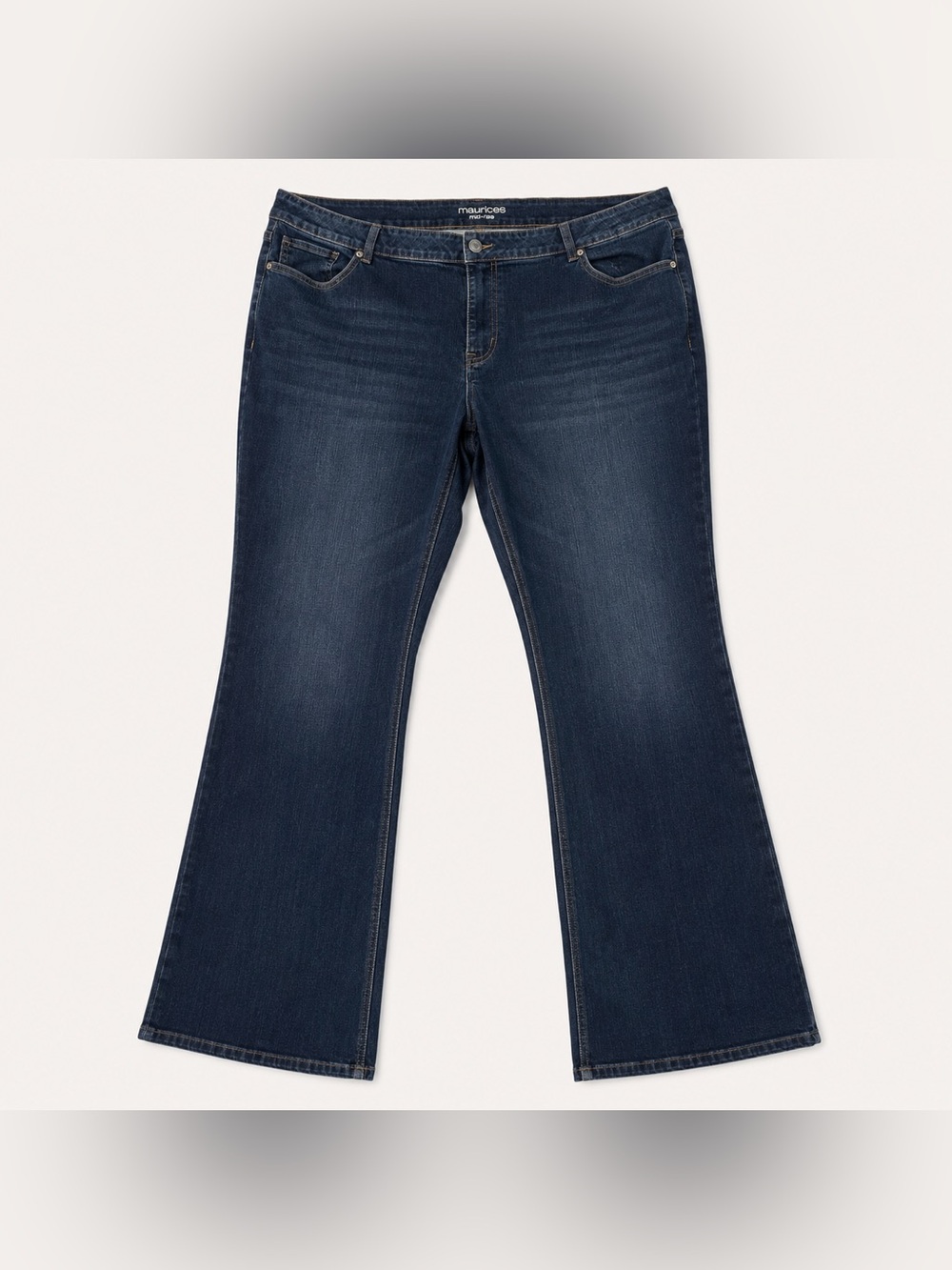Maurices Mid Rise Bootcut Jeans 24W Long Dark Wash Stretch Denim